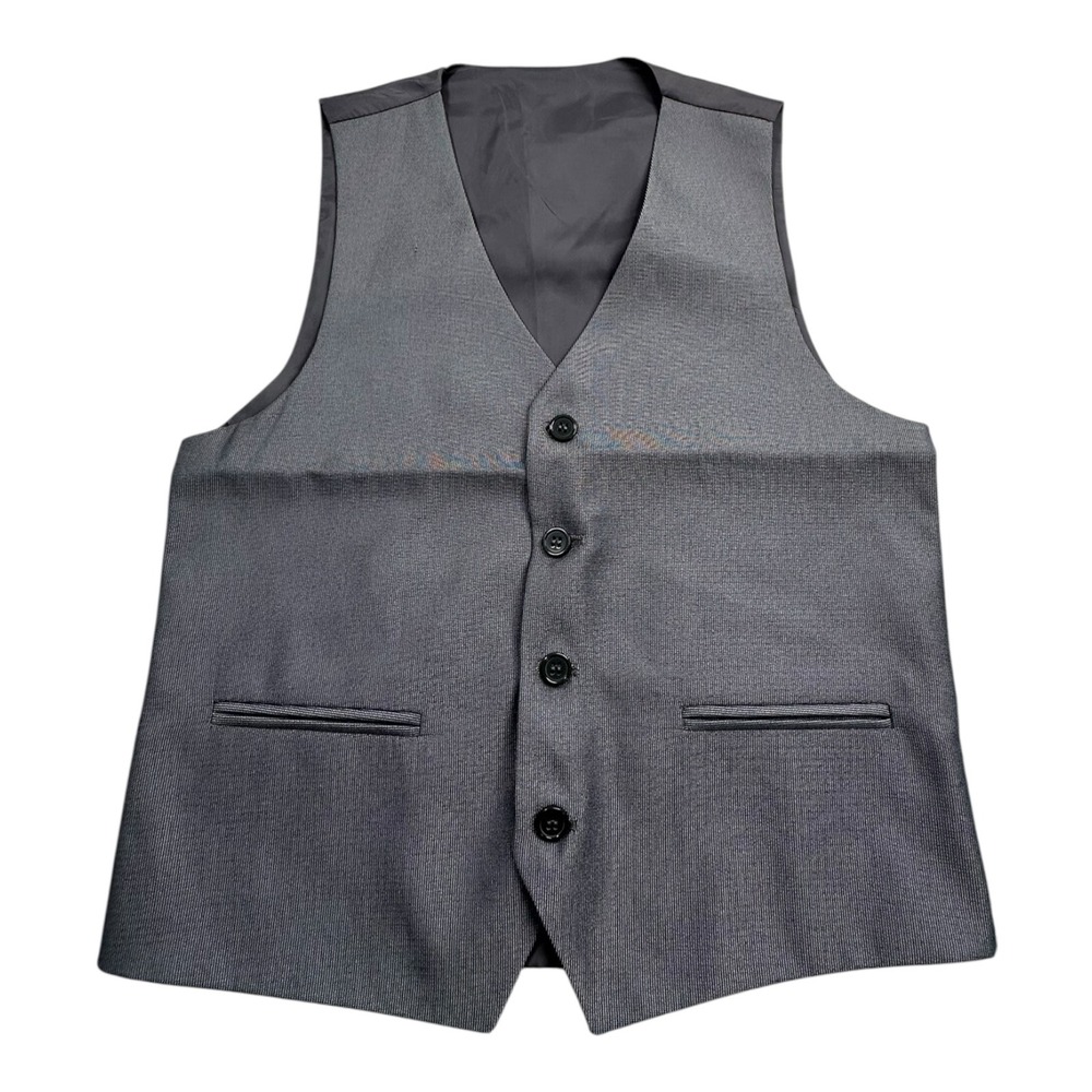 Classic Mens Vest Gray Polyester Rayon Formal Business Suit‎ Separate Size 12